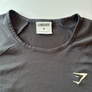 Gymshark Black Cropped Long sleeve Workout Active with Logo Medium